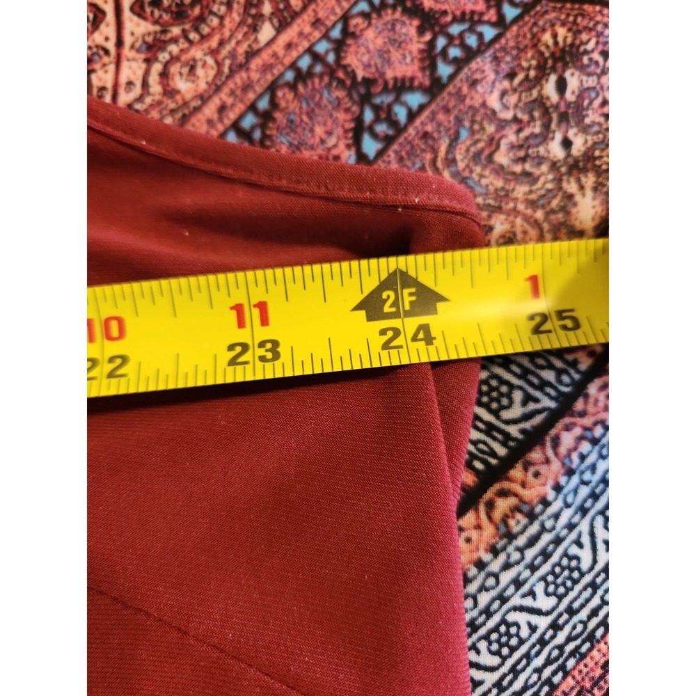 Plus Size Boho Chic Patterned Poncho Top 22/24W Burgundy Geometric Flowy Free - Picture 15 of 16